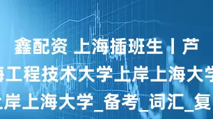 鑫配资 上海插班生丨芦媛媛—上海工程技术大学上岸上海大学_备考_词汇_复习