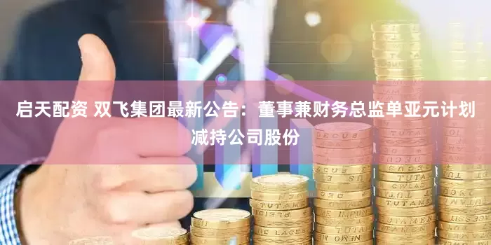 启天配资 双飞集团最新公告：董事兼财务总监单亚元计划减持公司股份