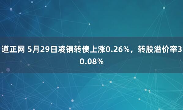 道正网 5月29日凌钢转债上涨0.26%，转股溢价率30.08%
