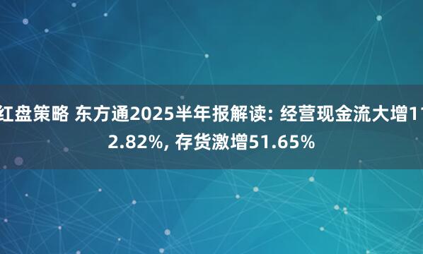 红盘策略 东方通2025半年报解读: 经营现金流大增112.82%, 存货激增51.65%
